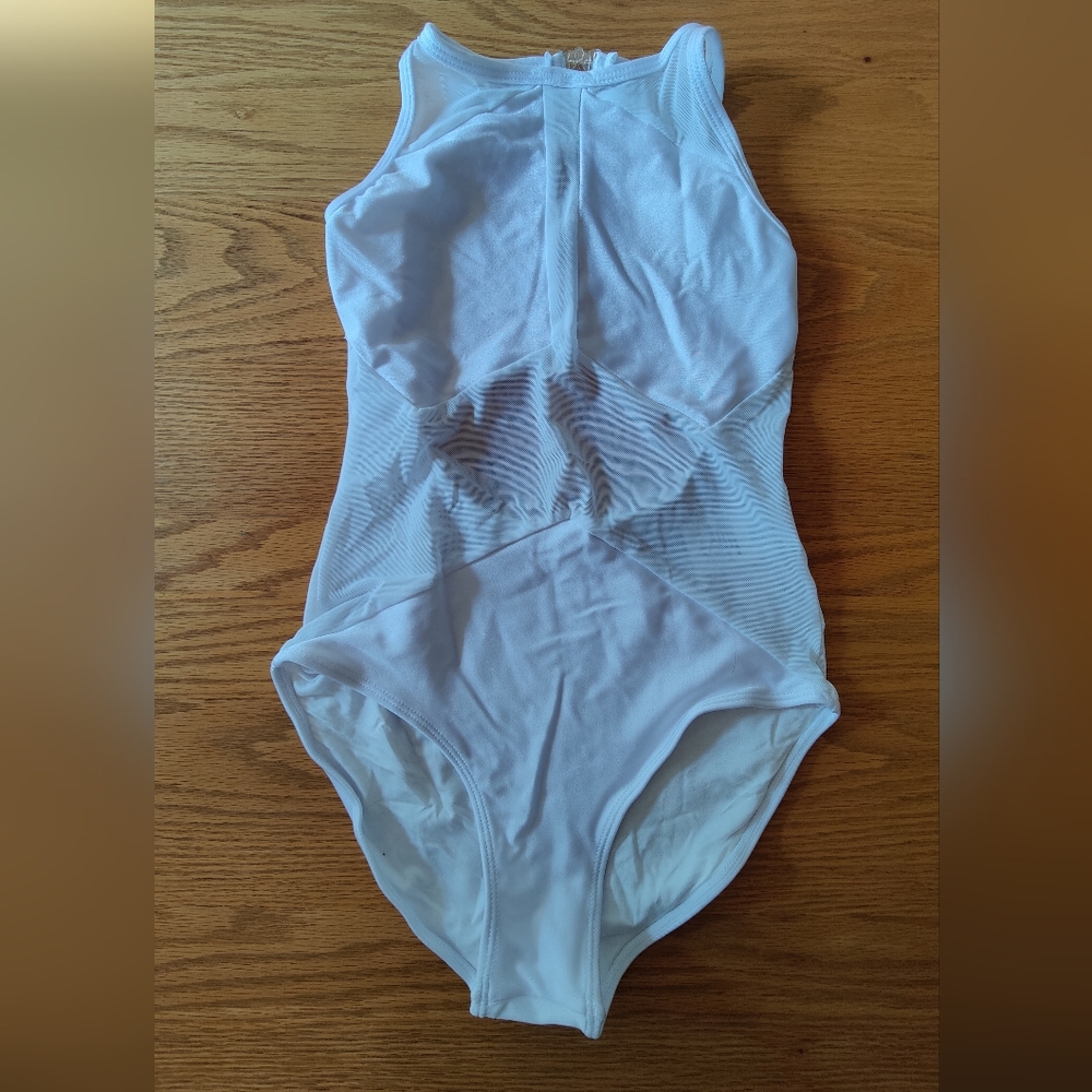 HDW Dance Halter Mesh White Leotard
